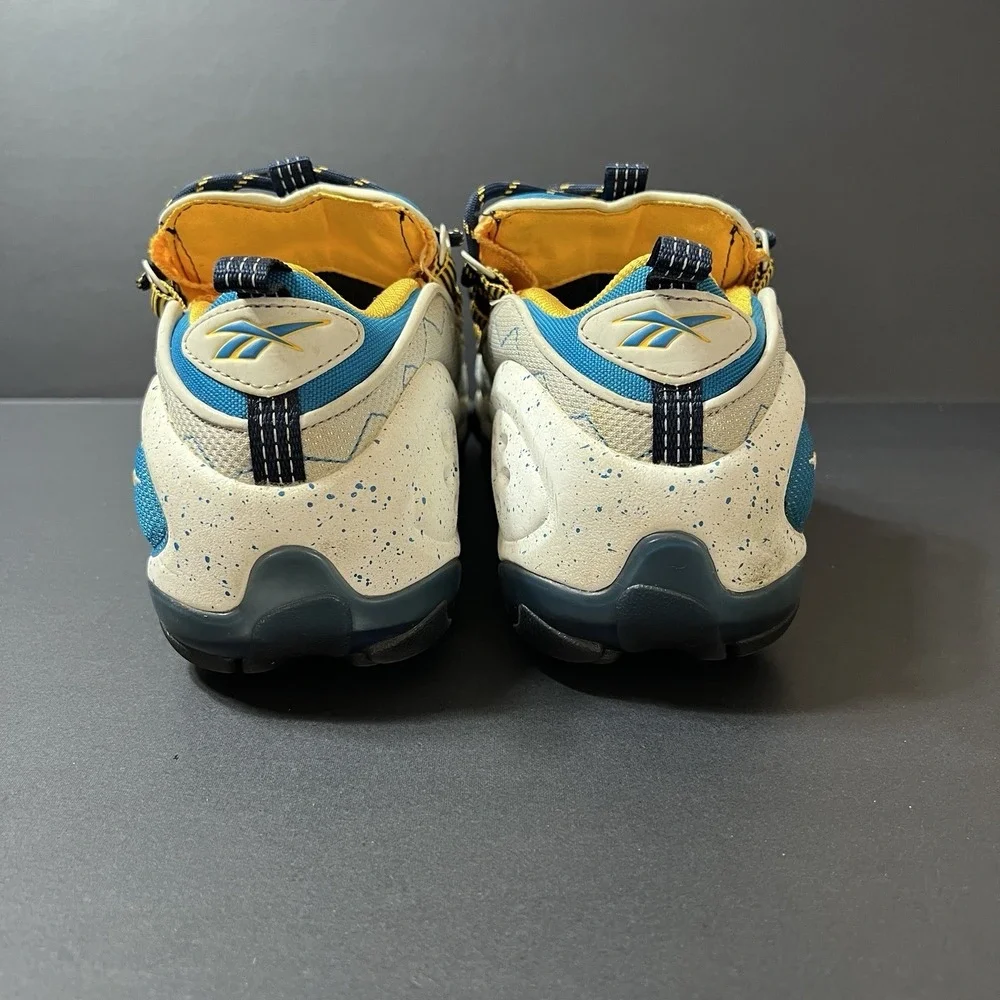 Reebok DMX Run 10 Blue Yellow Gray Retro Athletic Shoes Men's Size 10